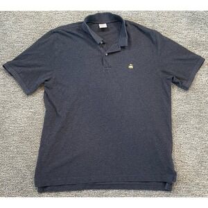 Brooks Brothers Mens Performance Polo Large Short Sleeve  Gray Golf Active Shirt
